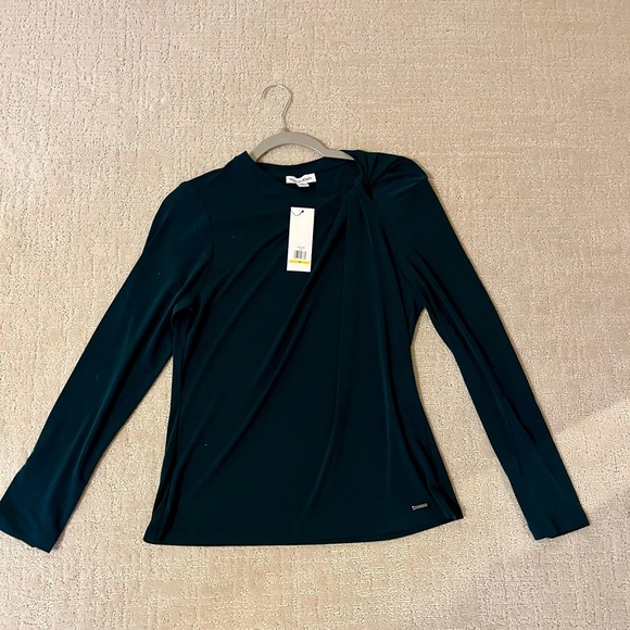 Calvin Klein Tops - Calvin Klein Elegant green Long Sleeve Women's Top size M NWT